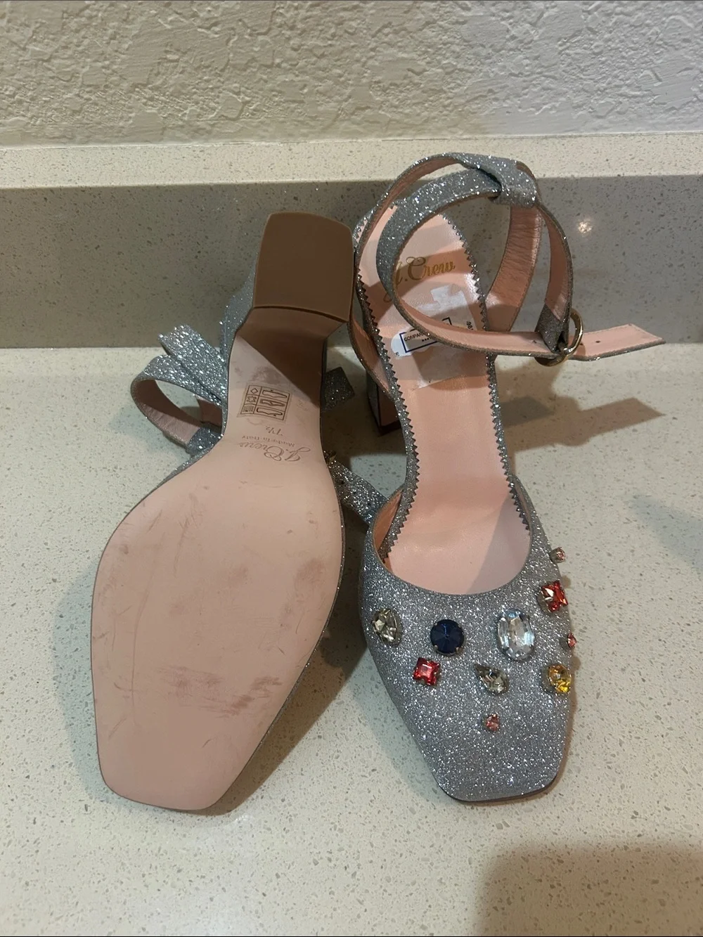 J. Crew silver glitter